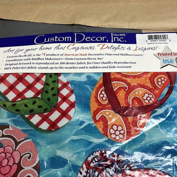 NWT CUSTOM DECOR, INC 0539FM flip flop fantasy, 12”x18” garden flag - Picture 3 of 3